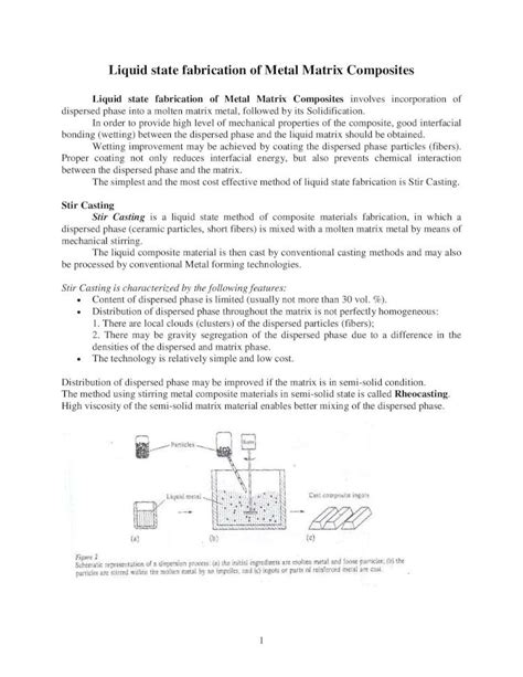 liquid state fabrication of metal matrix composites|Recent Advancements in Fabrication of Metal Matrix Composites: .